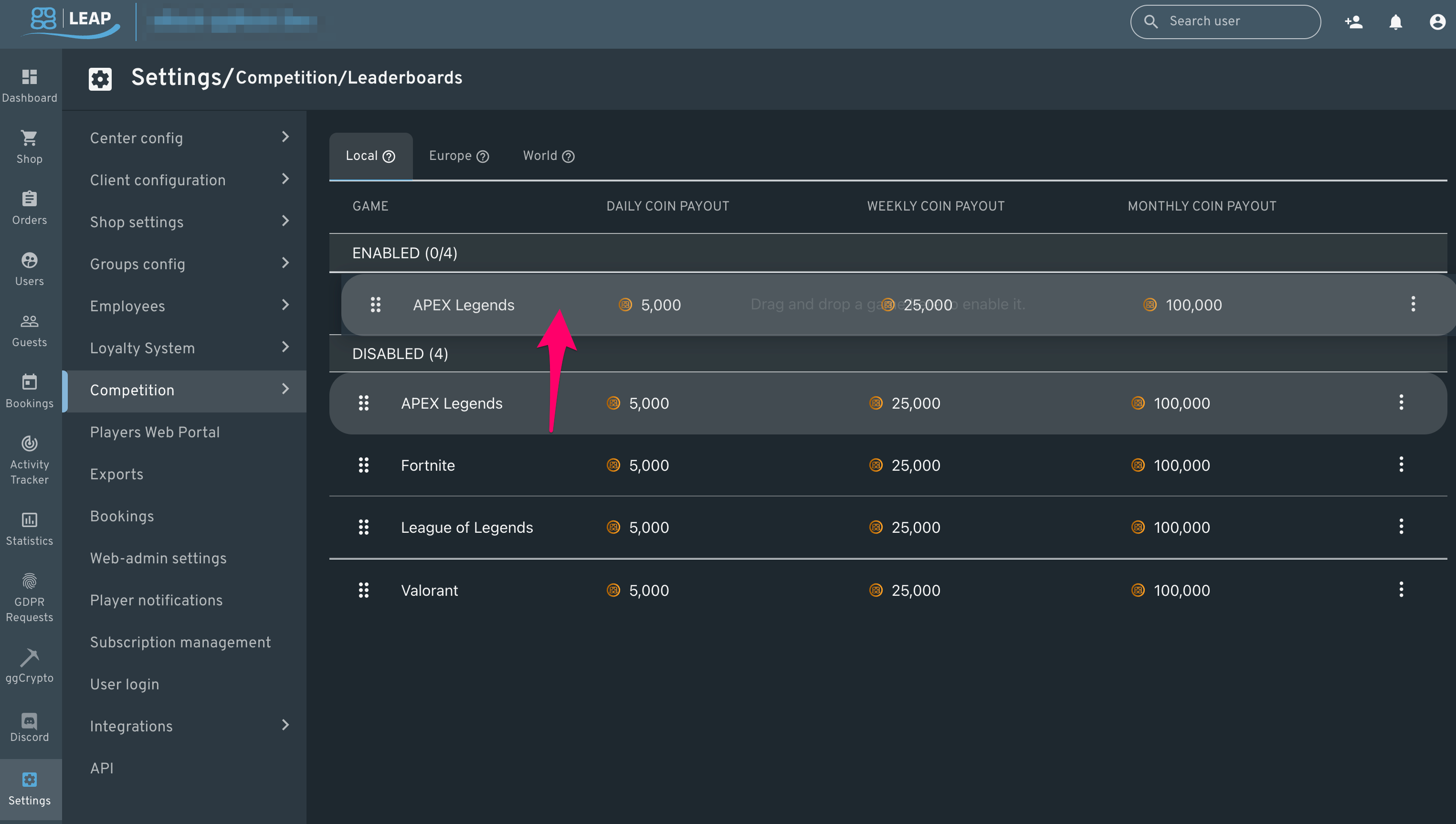 Leaderboard Administration - GDevelop documentation